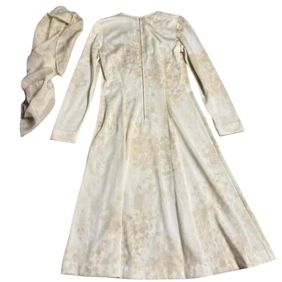 Goldworm 60s Italian jacquard geometric archival midi dress scarf set 12 - Picture 2 of 6